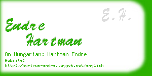 endre hartman business card